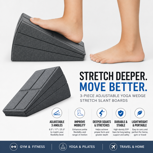 Adjustable Yoga Wedge Stretch Board Set – 3 PCS Mobility & Squat Slant Blocks