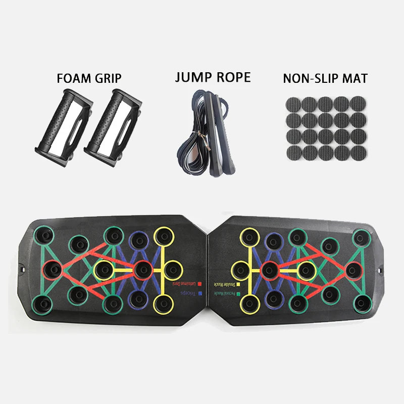 Foldable Push Up Board with Handles | Portable Home Gym Strength Training System