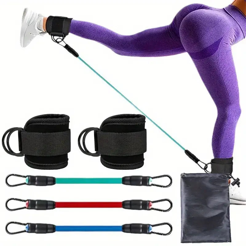 Resistance Bands, 5-Pack Ankle Band Set for Leg and Hip Training – TPE Material Band for Women Men, with Comfortable Grip, Ideal for Home Workouts, Exercise Equipment,Yoga Gym Fitness, Adjustable