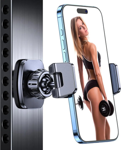 Magnetic Phone Holder for Gym with Strong Magnets Tripod Mount Ring Gym Magnetic Phone Holder Attach to Metal Surface,Gym Accessories for Men Women Essentials for All Smartphones 4.7-7"Mothers Day