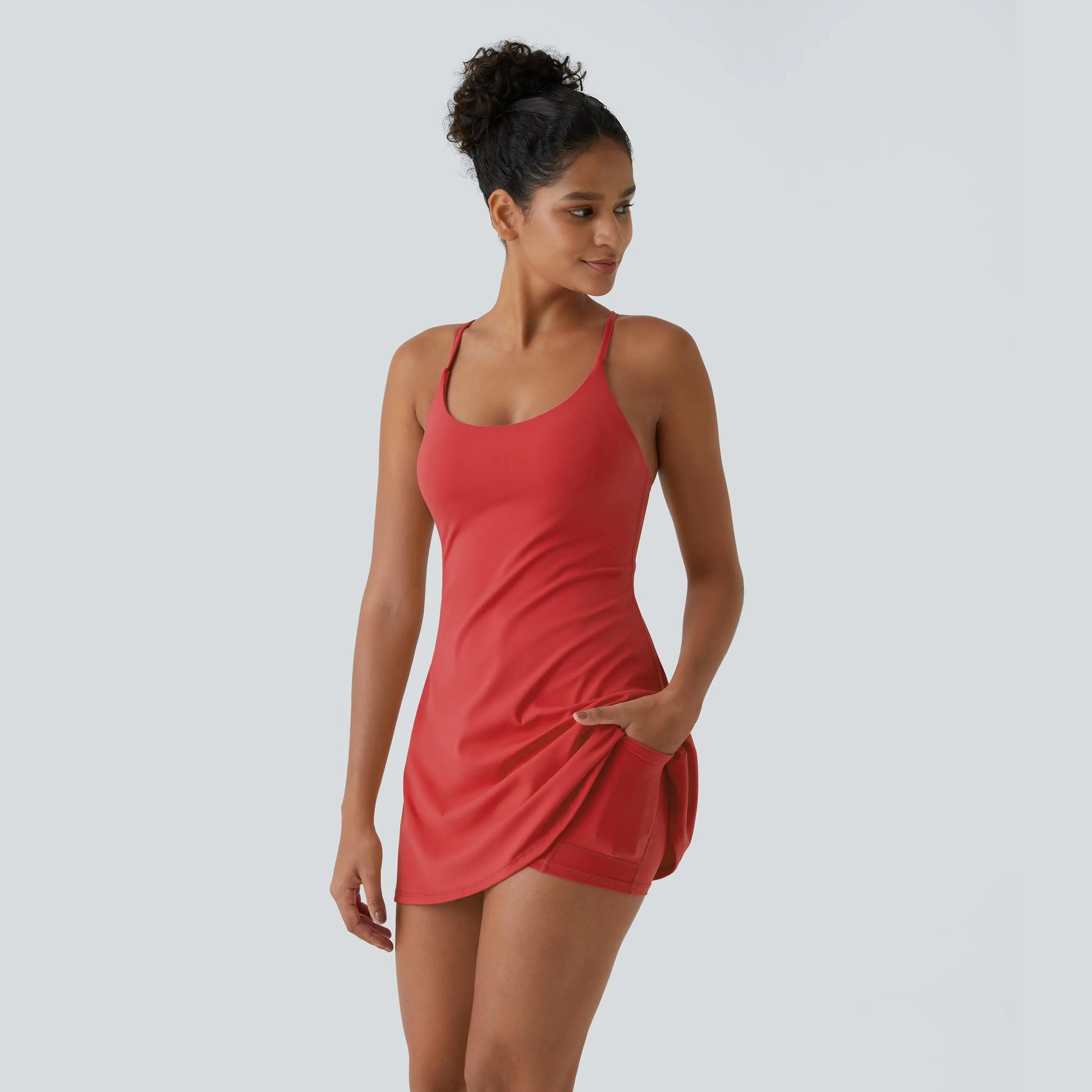 Halara Softlyzero Plush Backless Active Dress-Easy Peezy Edition