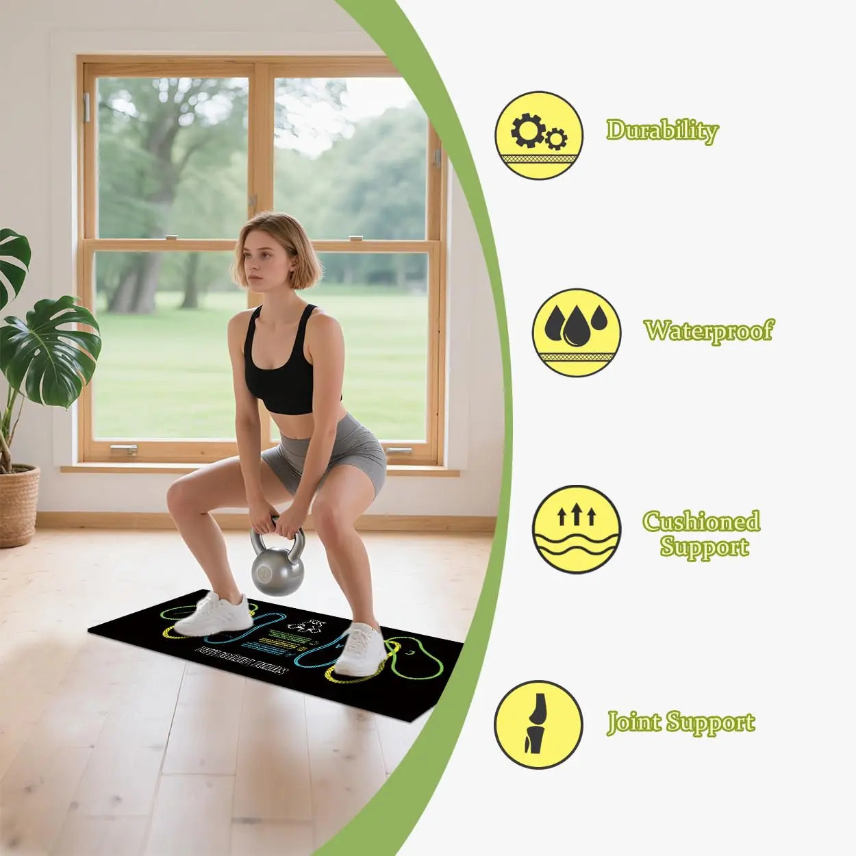 Exercise Mat Perfect for Squats, Leg and Ab Workouts, Squat Guide Mat, Squat Step Position, Squat Mat Knee Mat Lightweight and Portable for Men and Women Summervibes Summerwins