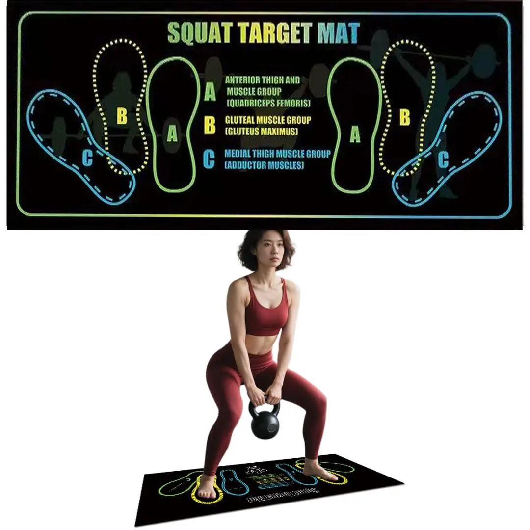 Exercise Mat Perfect for Squats, Leg and Ab Workouts, Squat Guide Mat, Squat Step Position, Squat Mat Knee Mat Lightweight and Portable for Men and Women Summervibes Summerwins