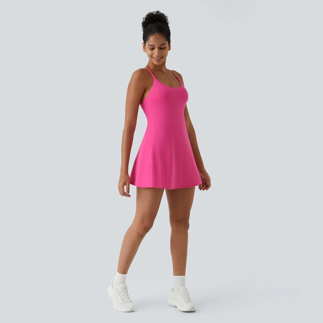 Halara Softlyzero Plush Backless Active Dress-Easy Peezy Edition