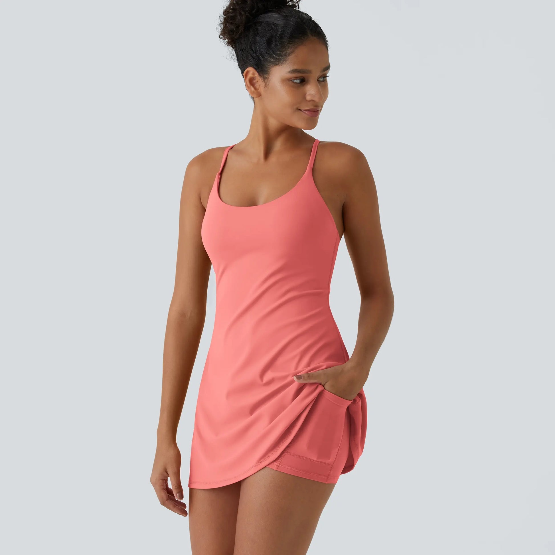 Halara Softlyzero Plush Backless Active Dress-Easy Peezy Edition