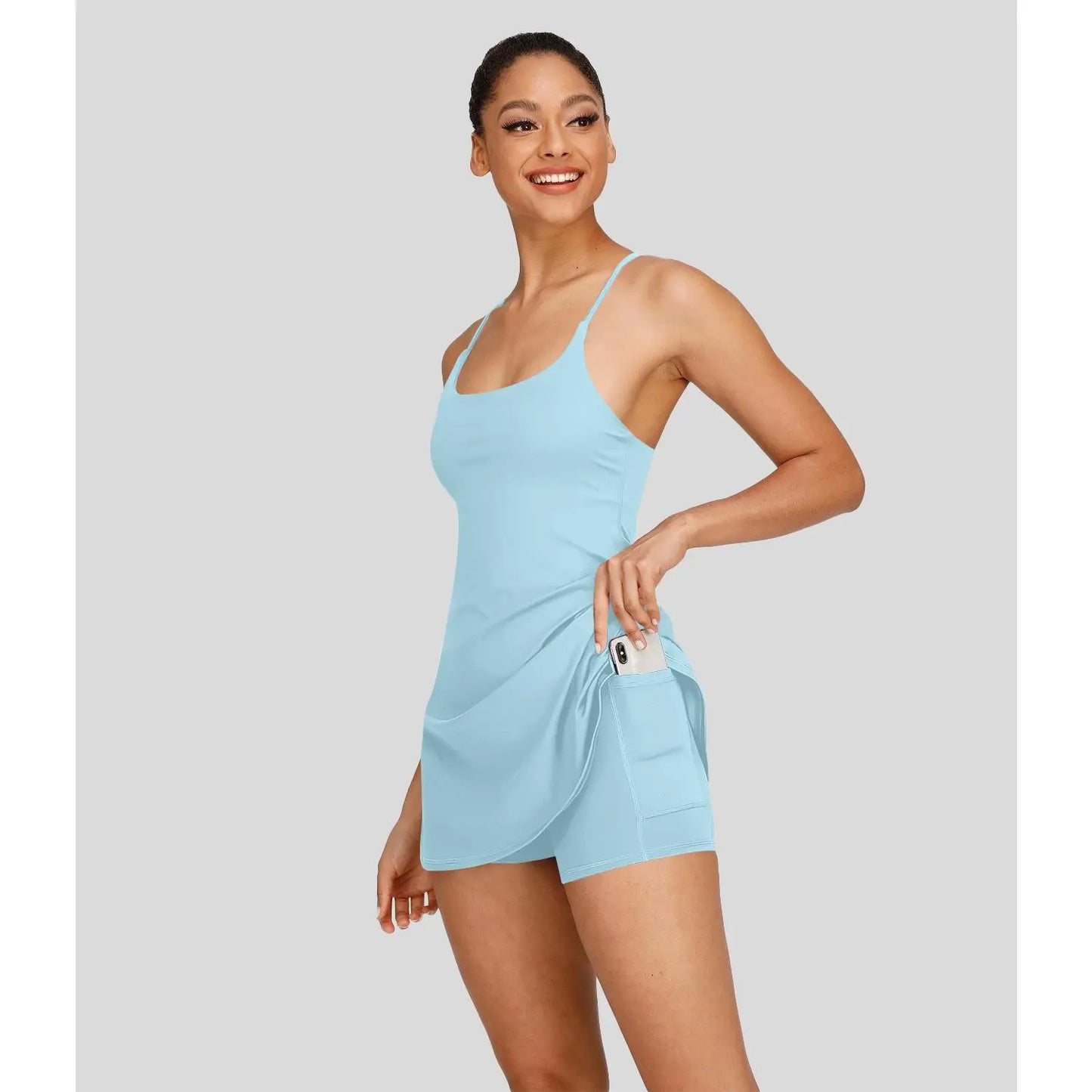 Halara Softlyzero Plush Backless Active Dress-Easy Peezy Edition