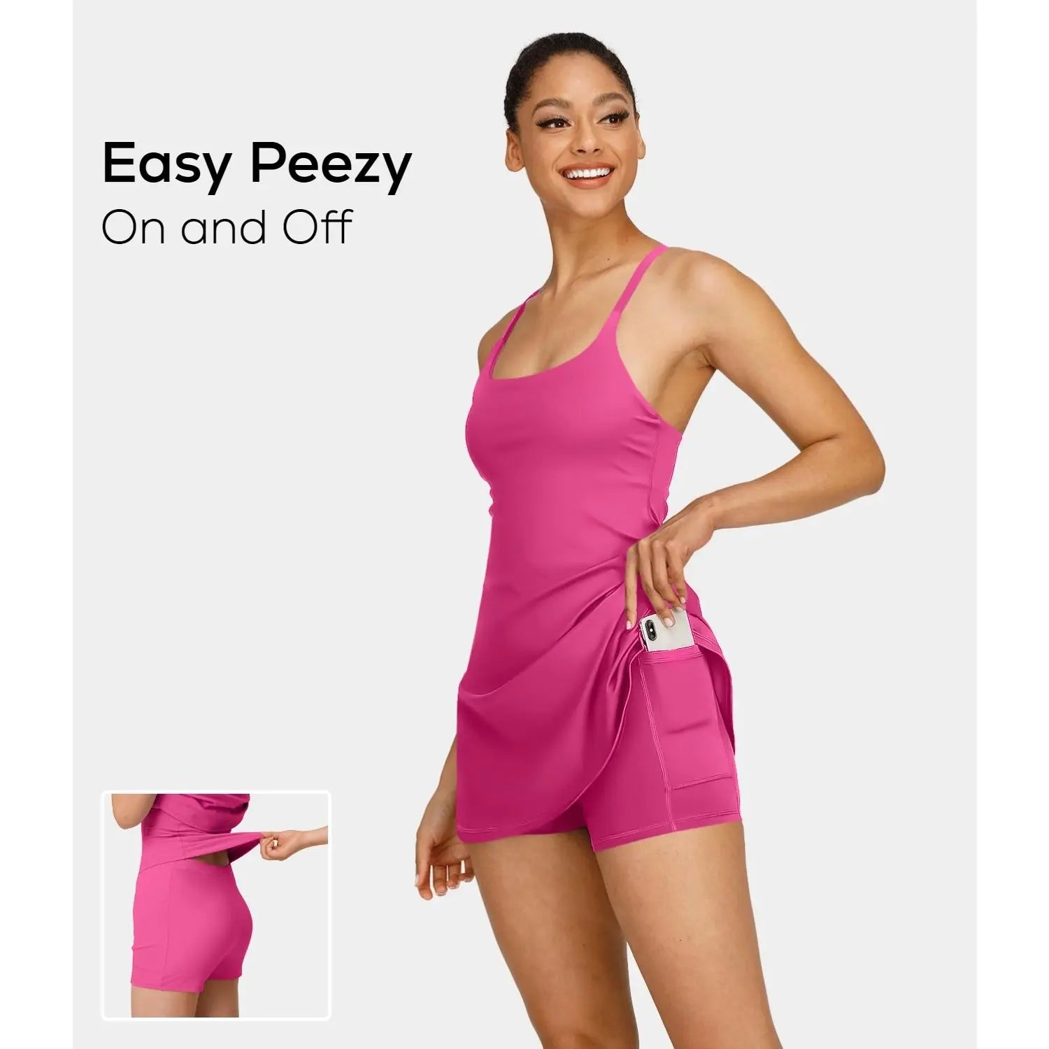 Halara Softlyzero Plush Backless Active Dress-Easy Peezy Edition