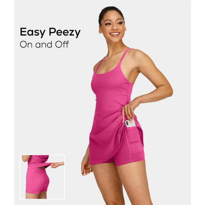 Halara Softlyzero Plush Backless Active Dress-Easy Peezy Edition