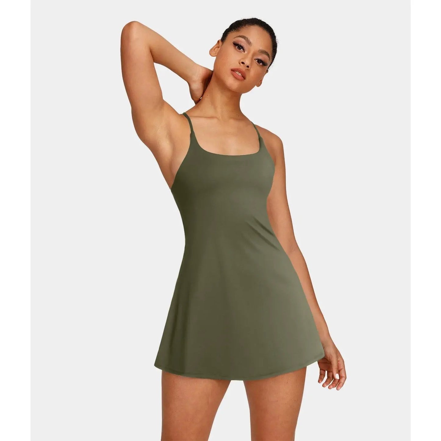 Halara Softlyzero Plush Backless Active Dress-Easy Peezy Edition