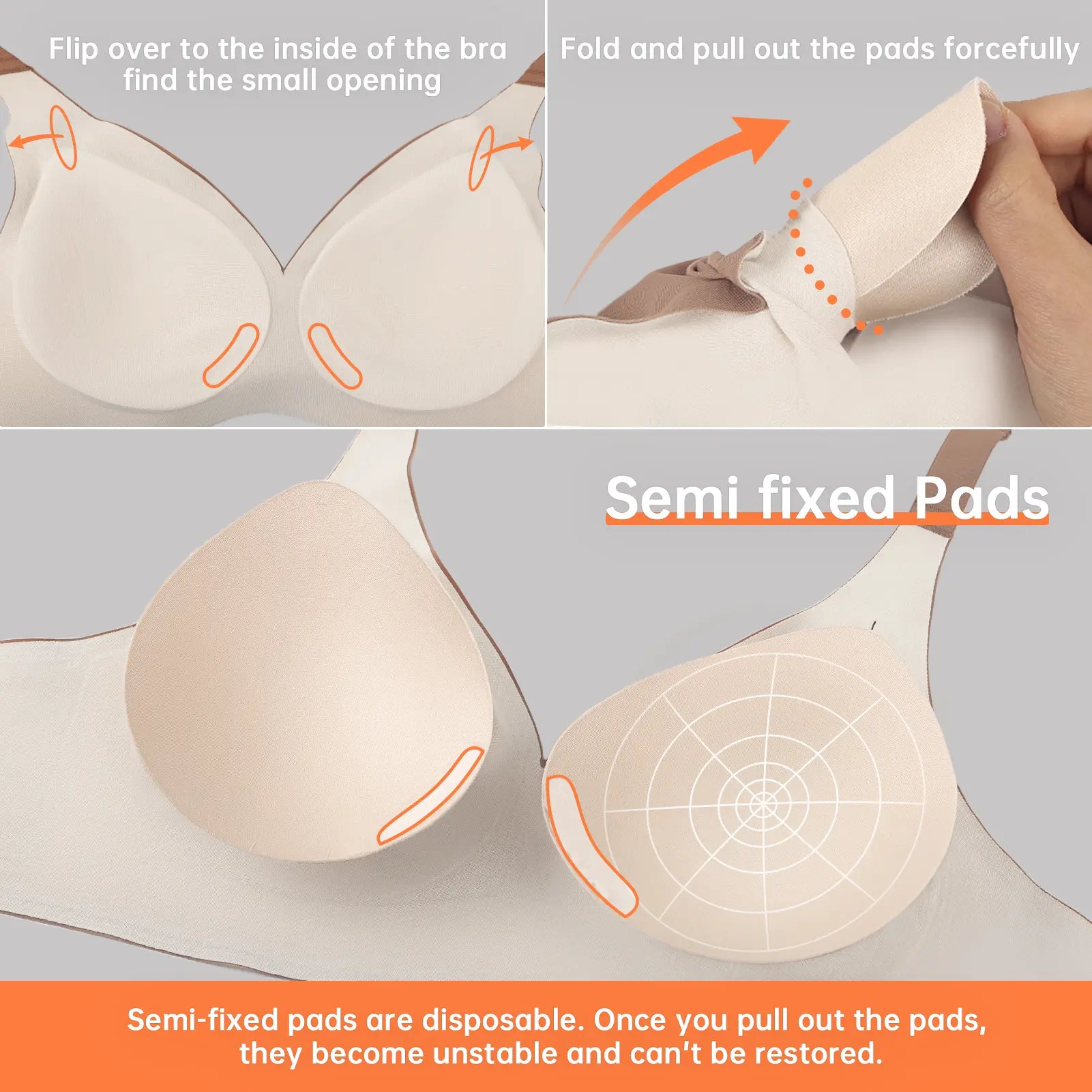 OEAK Wireless Bras for Women Deep V Seamless No Underwire Jelly Bra Full Coverage T Shirt Comfy Bralettes Everyday Bra