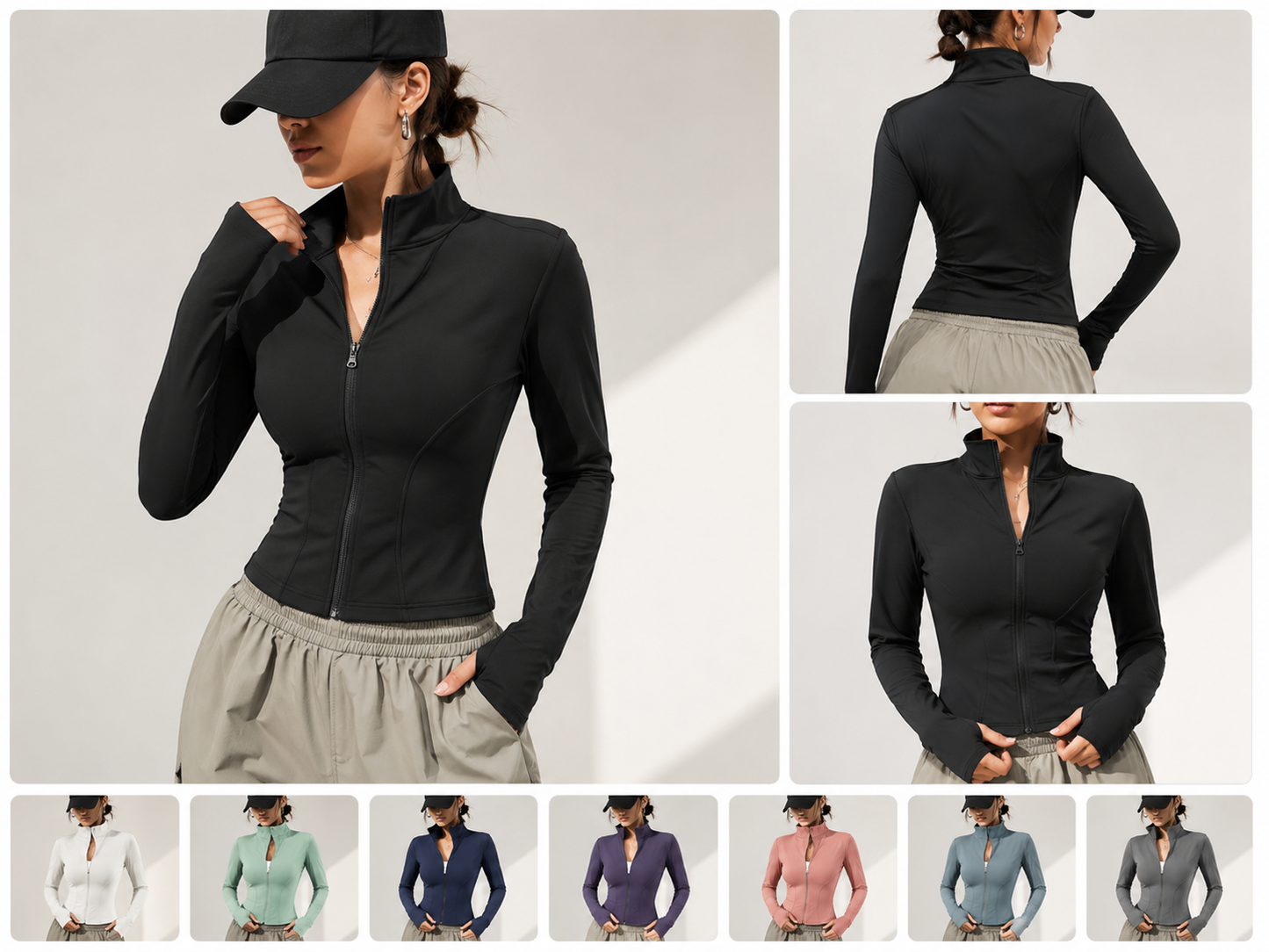 Damen schnelltrocknende Sportjacke | Zip-Up für Fitnessstudio & Laufen