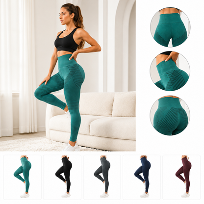 Nahtlose High-Waist Scrunch Leggings – Fitness- & Yogahose für Damen