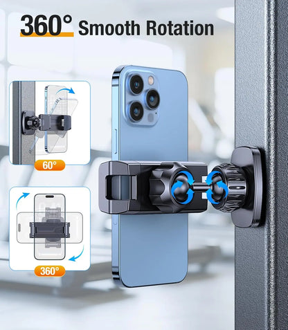 Magnetic Phone Holder for Gym with Strong Magnets Tripod Mount Ring Gym Magnetic Phone Holder Attach to Metal Surface,Gym Accessories for Men Women Essentials for All Smartphones 4.7-7"Mothers Day