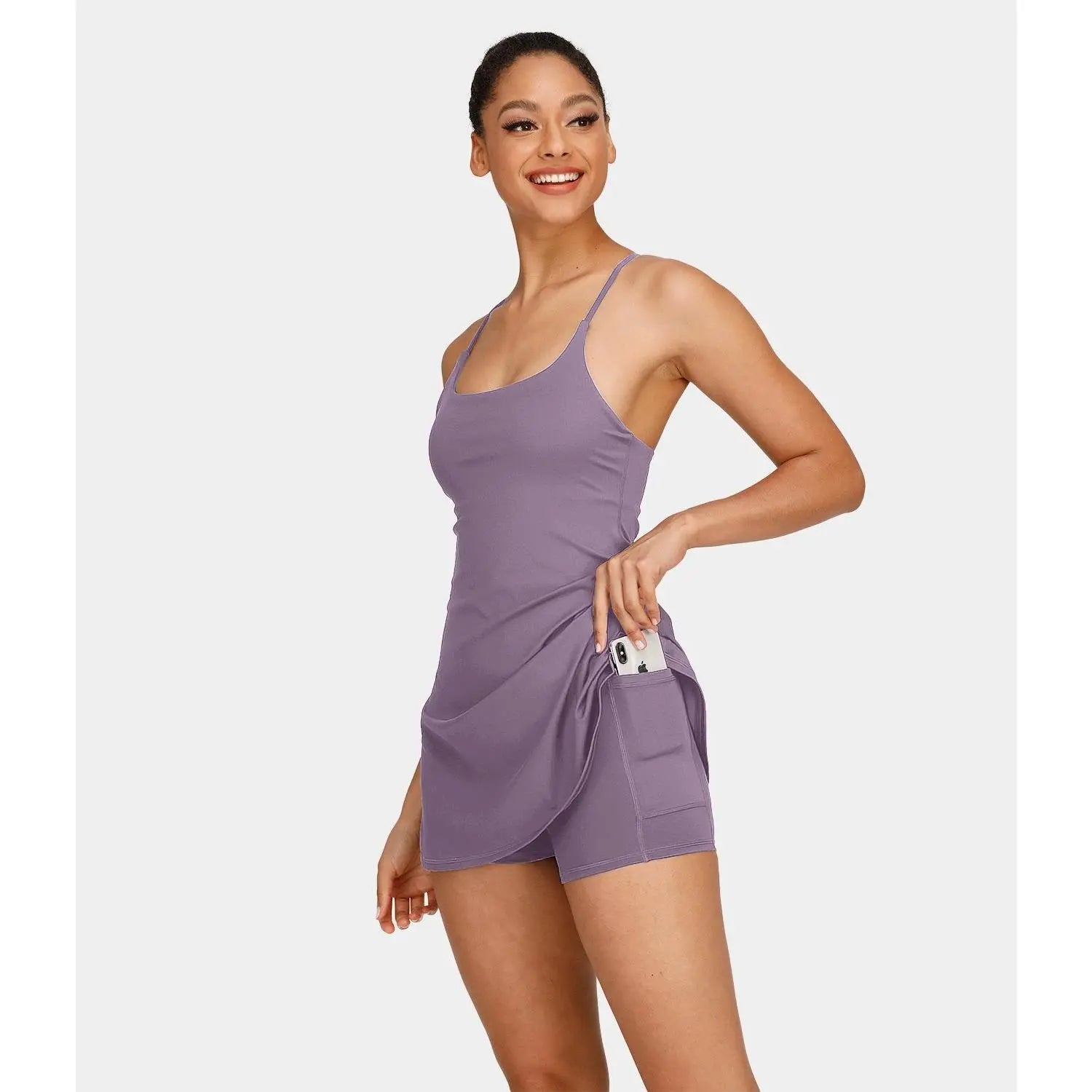 Halara Softlyzero Plush Backless Active Dress-Easy Peezy Edition