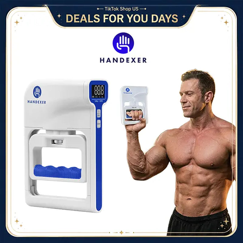 Handexer Digital Hand Dynamometer 265Lb/120Kg - Grip Strength Tester & Hand Grip Strengthener with LCD - Adjustable Hand Grip for Climbing, Rehab, Home Gym & Tiktok Challenge, Dealsforyoudays