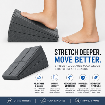 Adjustable Yoga Wedge Stretch Board Set – 3 PCS Mobility & Squat Slant Blocks