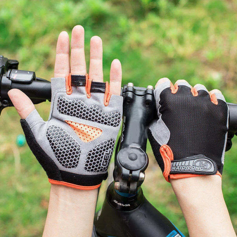 Breathable Half Finger Cycling Gloves | Anti-Slip Gym & Fitness Gloves