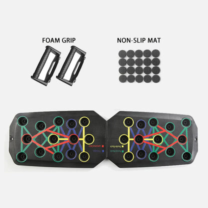 Foldable Push Up Board with Handles | Portable Home Gym Strength Training System