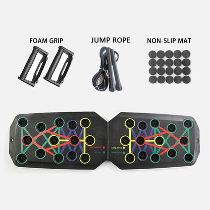 Foldable Push Up Board with Handles | Portable Home Gym Strength Training System
