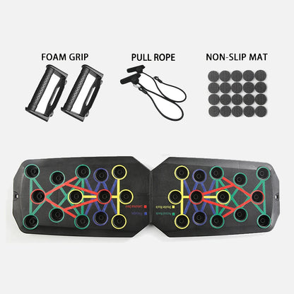 Foldable Push Up Board with Handles | Portable Home Gym Strength Training System