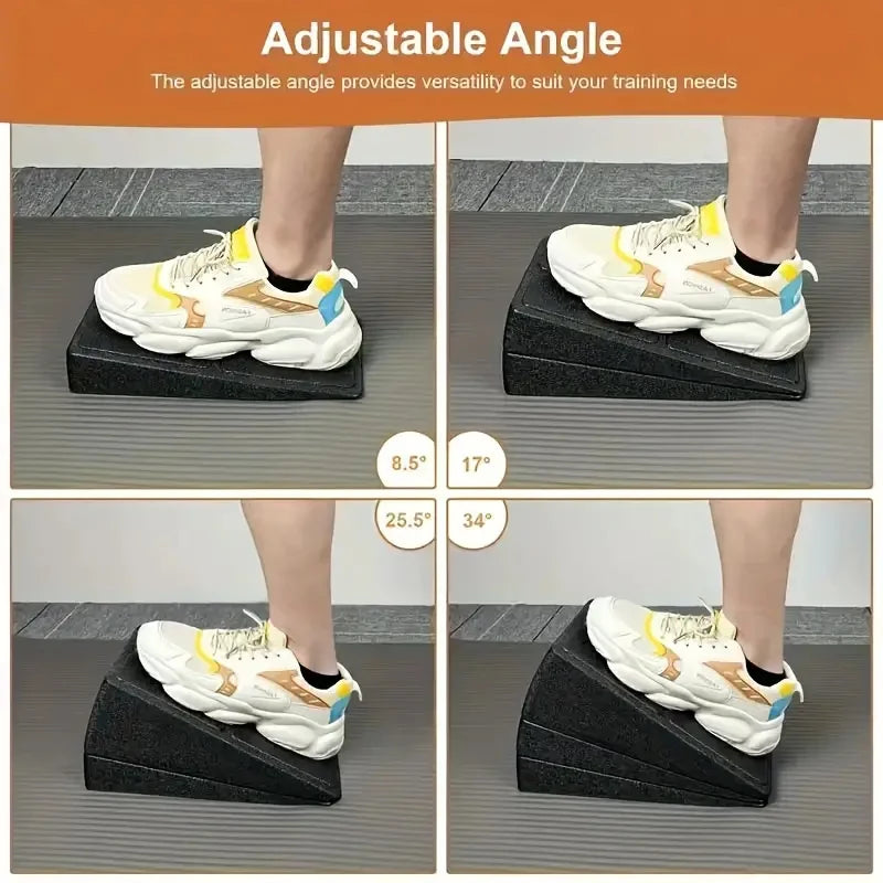 Yoga slant board used for ankle mobility exercises