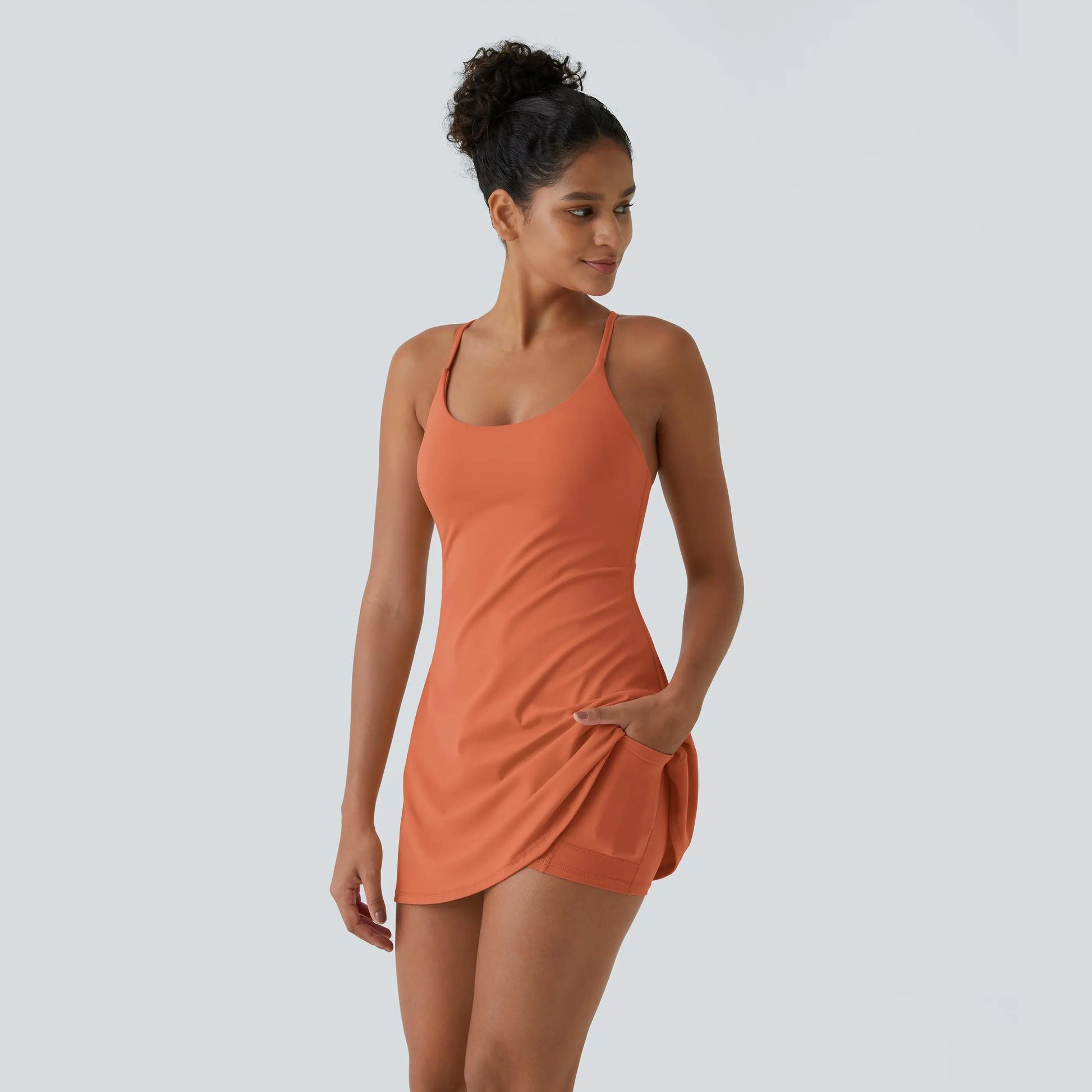Halara Softlyzero Plush Backless Active Dress-Easy Peezy Edition