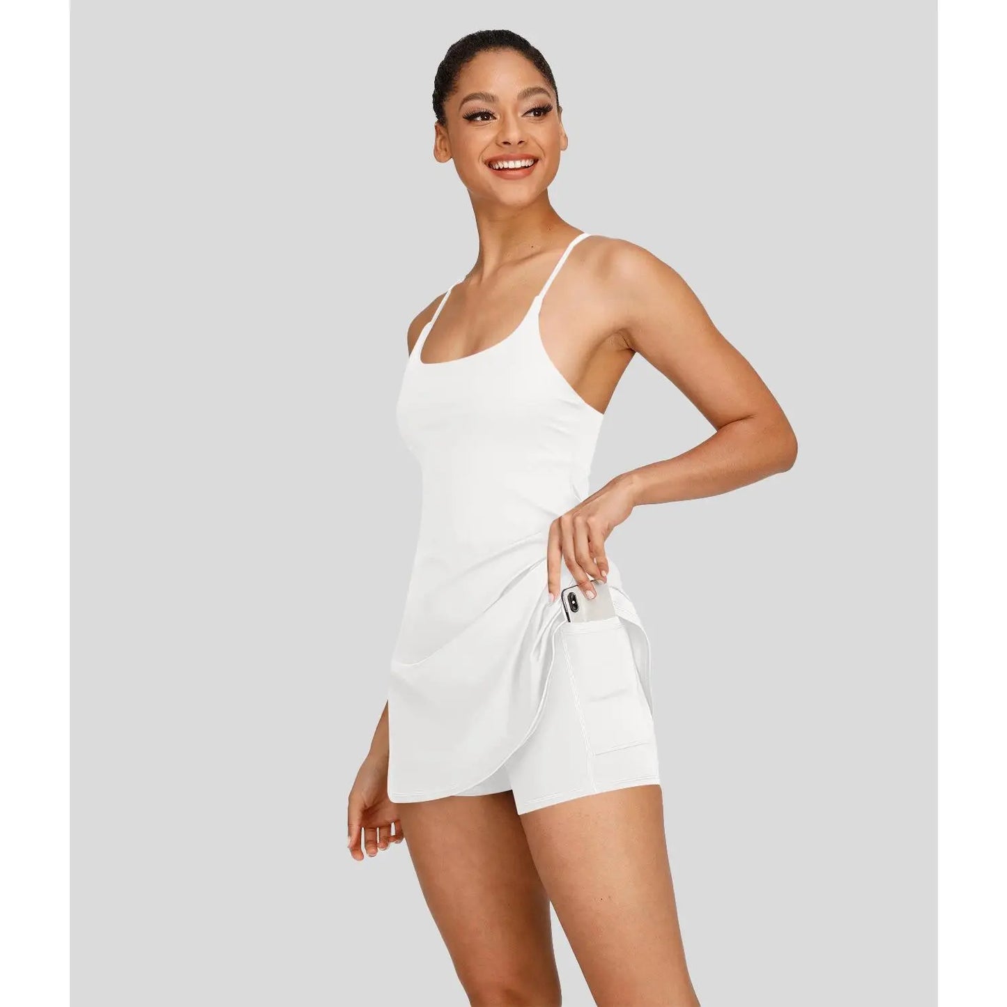 Halara Softlyzero Plush Backless Active Dress-Easy Peezy Edition