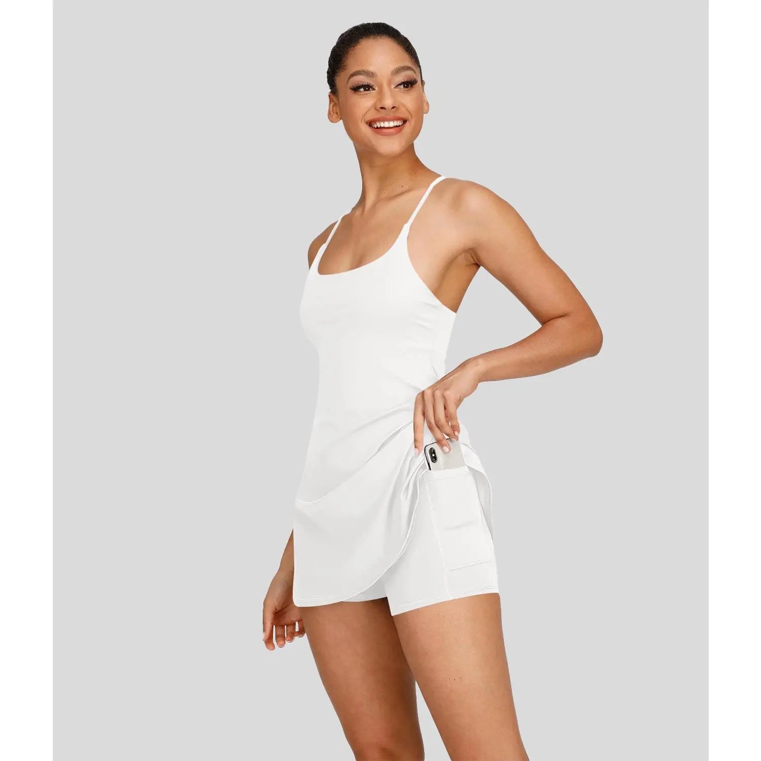 Halara Softlyzero Plush Backless Active Dress-Easy Peezy Edition