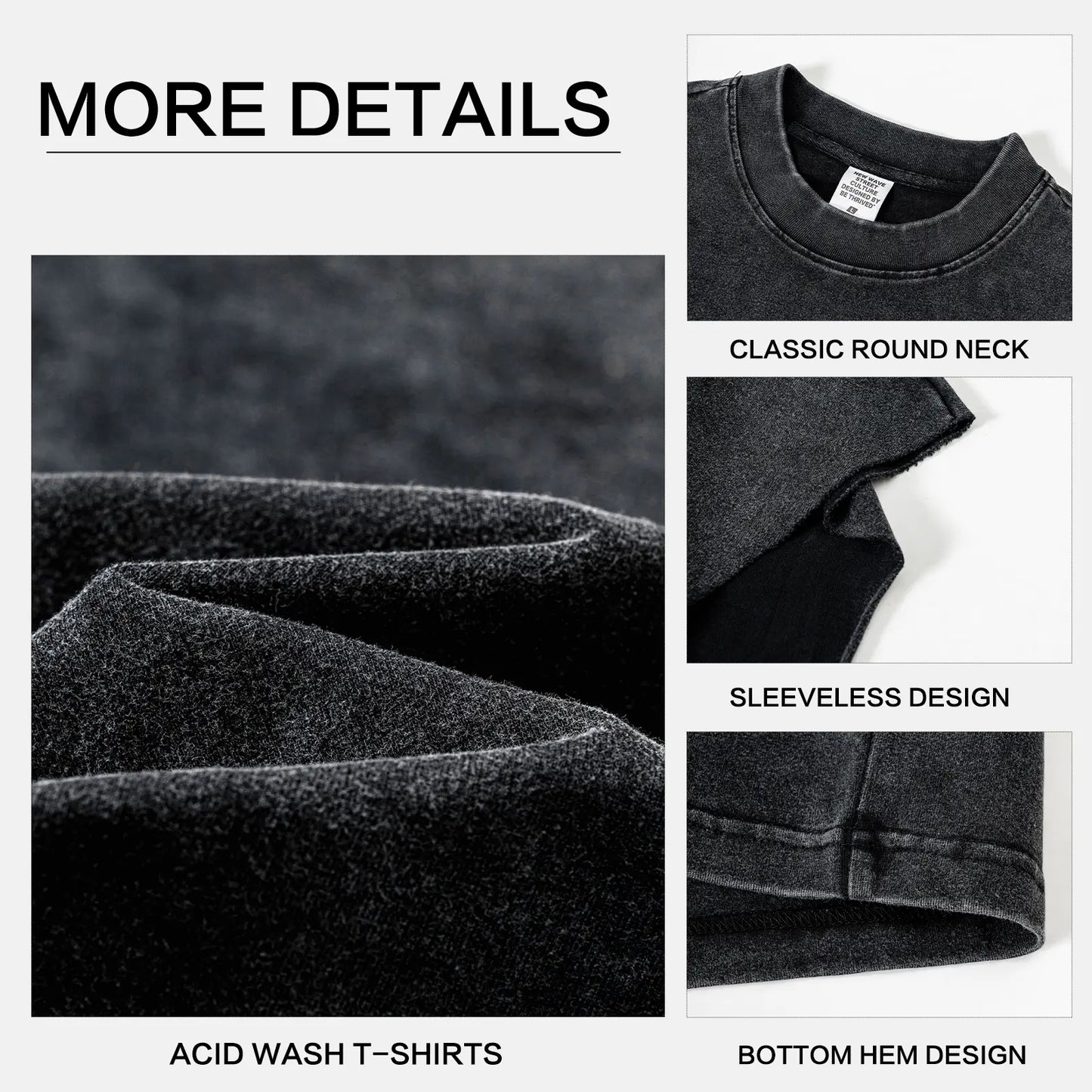Men'S Cotton Sports Tank Tops - Vintage Casual Fitted Sleeveless Muscle Tees, Acid Wash round Neck Soft Gym Stuff, Loose Fit for Gym Running, Classic Menswear Summer Essentials