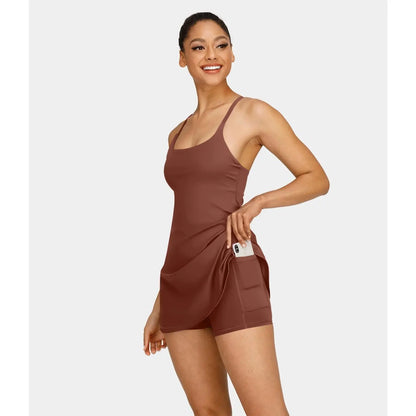 Halara Softlyzero Plush Backless Active Dress-Easy Peezy Edition