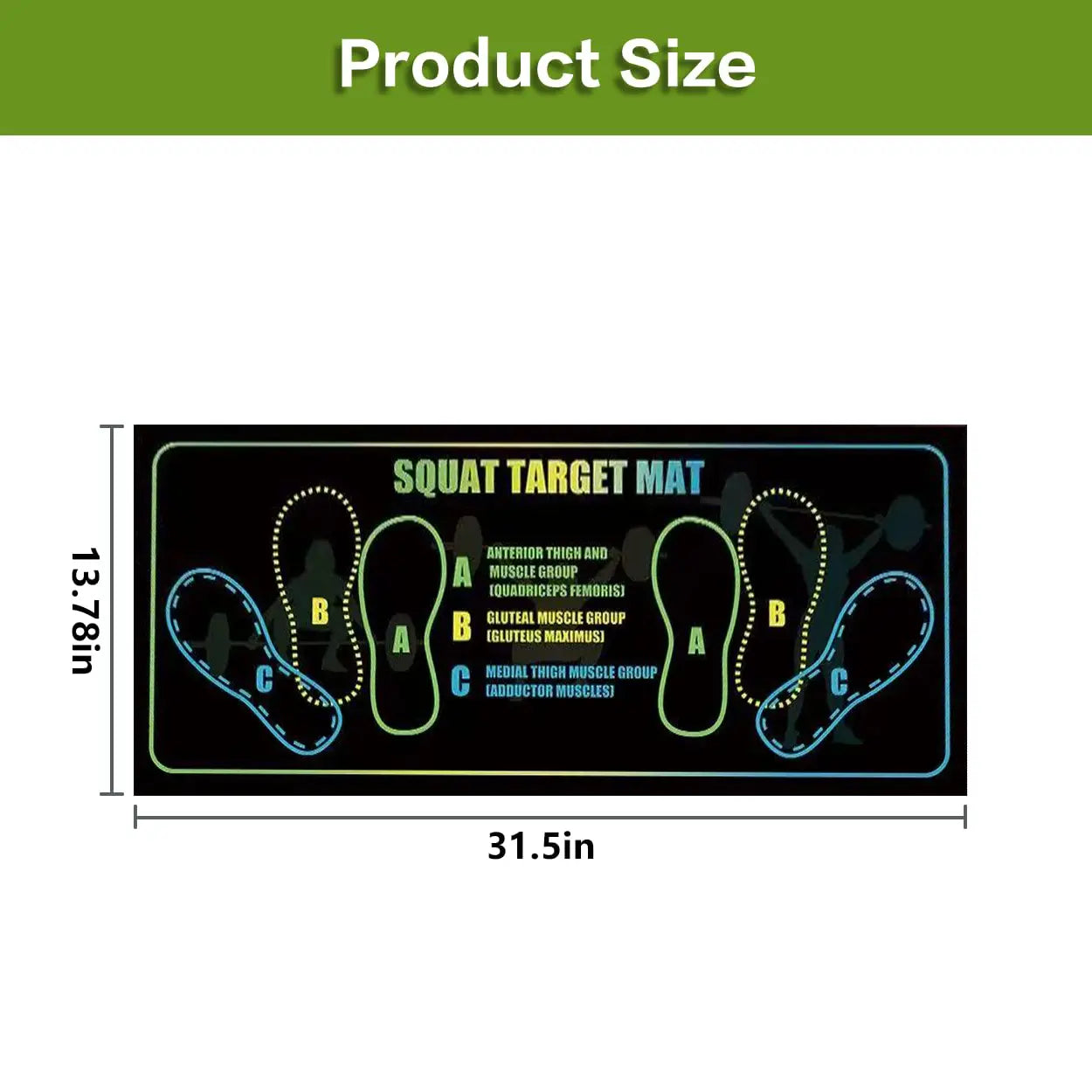 Exercise Mat Perfect for Squats, Leg and Ab Workouts, Squat Guide Mat, Squat Step Position, Squat Mat Knee Mat Lightweight and Portable for Men and Women Summervibes Summerwins