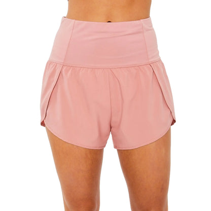 Pacificplex Womens Soft High Rise Waist Athletic Gym Running Track Workout Summer Shorts Inner Brief Pocket Junior Small-Large