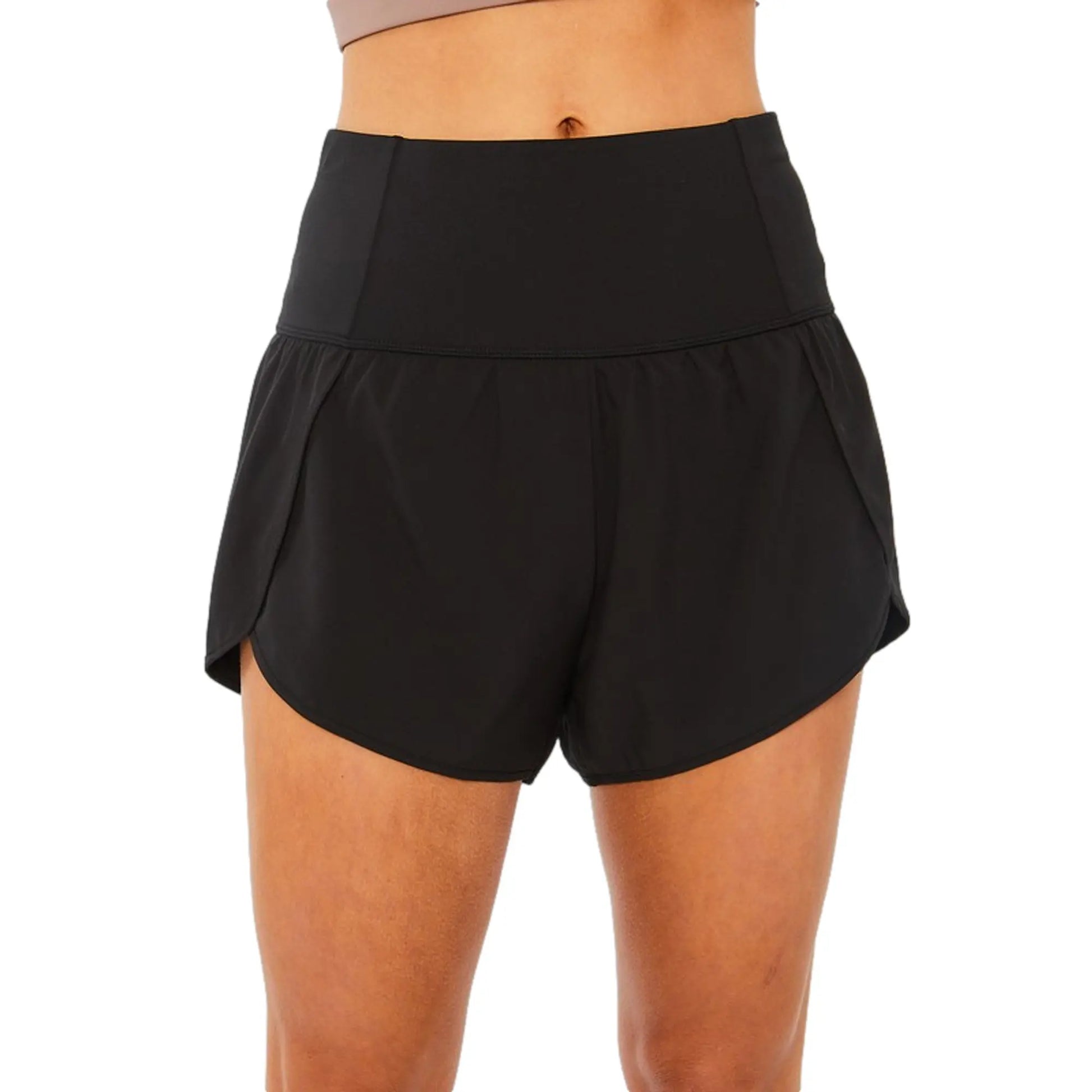 Pacificplex Womens Soft High Rise Waist Athletic Gym Running Track Workout Summer Shorts Inner Brief Pocket Junior Small-Large