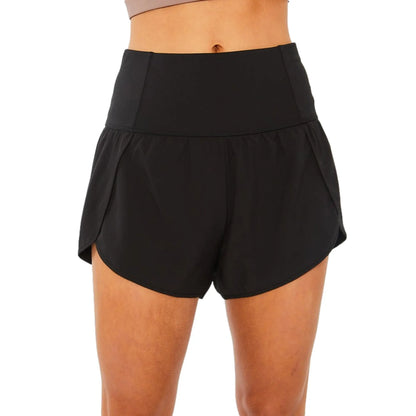 Pacificplex Womens Soft High Rise Waist Athletic Gym Running Track Workout Summer Shorts Inner Brief Pocket Junior Small-Large