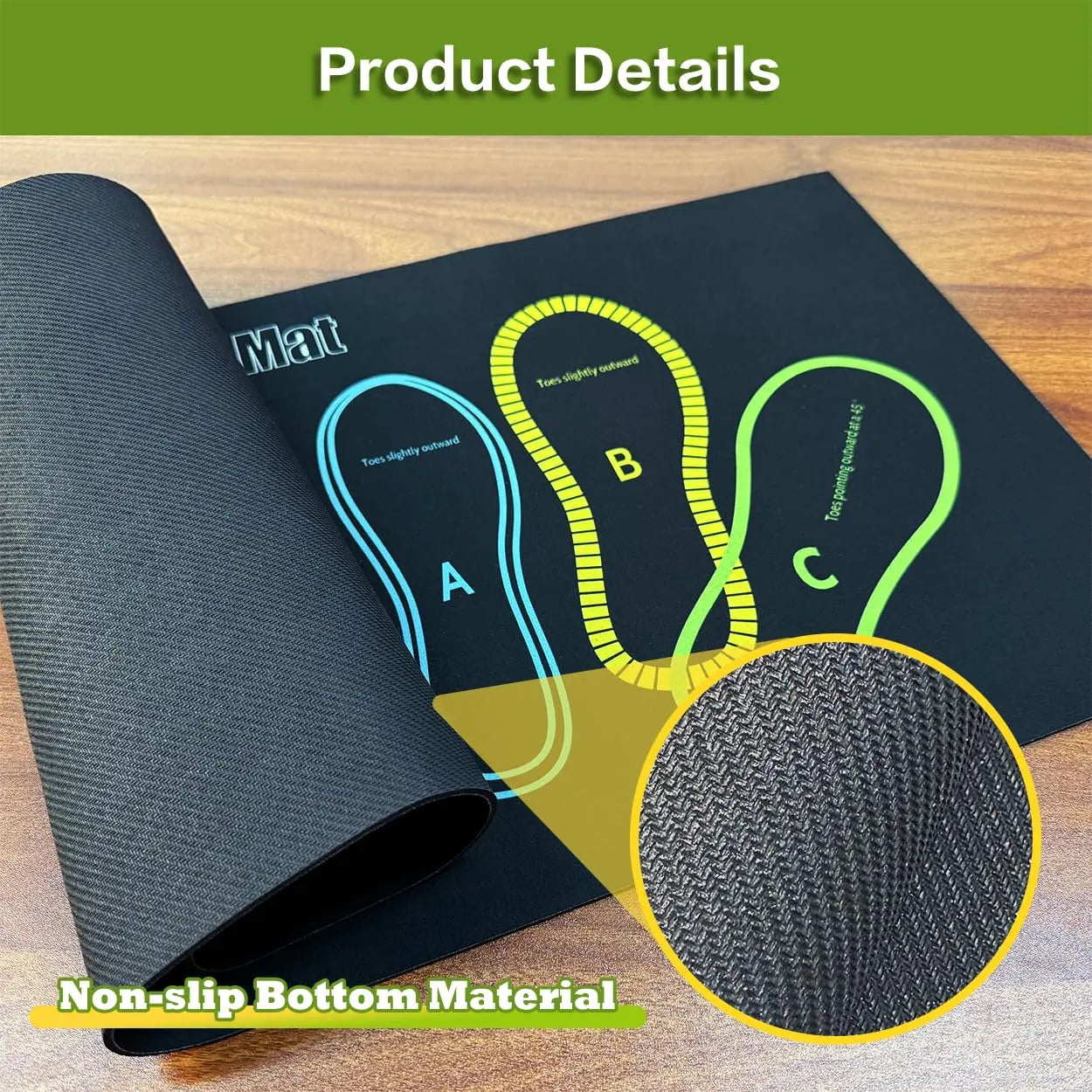 Exercise Mat Perfect for Squats, Leg and Ab Workouts, Squat Guide Mat, Squat Step Position, Squat Mat Knee Mat Lightweight and Portable for Men and Women Summervibes Summerwins